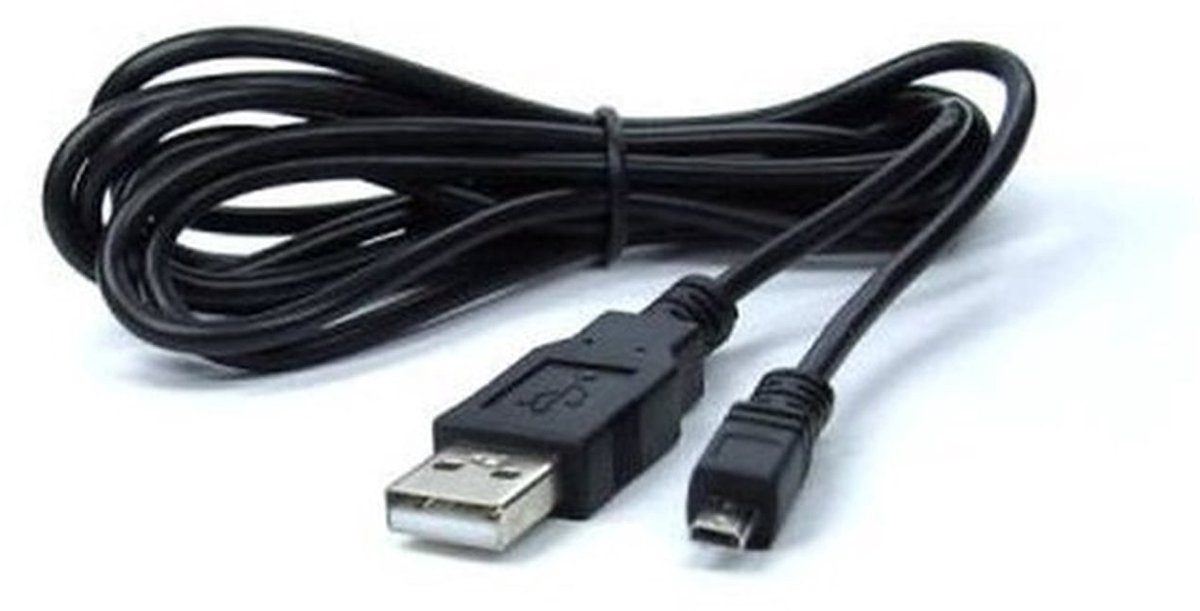 UC-E6 USB-kabel - Verbinden met PC - Foto's overzetten - Geschikt voor Fuji FinePix JZ700 - Handige overdracht - Compact ontwerp