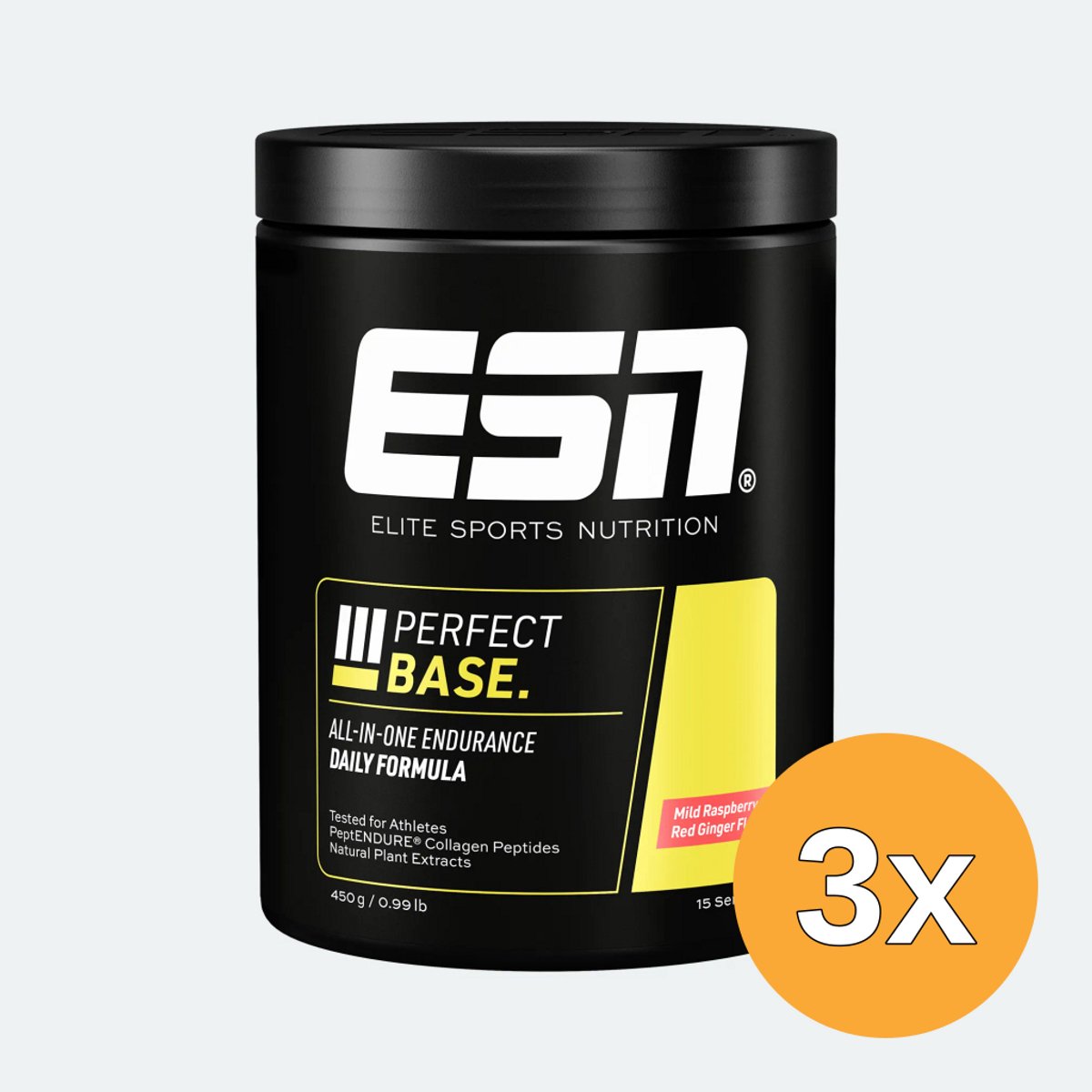3x ESN Perfect Base Mild Raspberry & Red Ginger (450 gr)