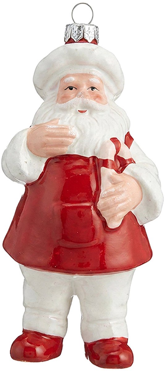Clayre & Eef Kersthanger Kerstman Wit Kunststof