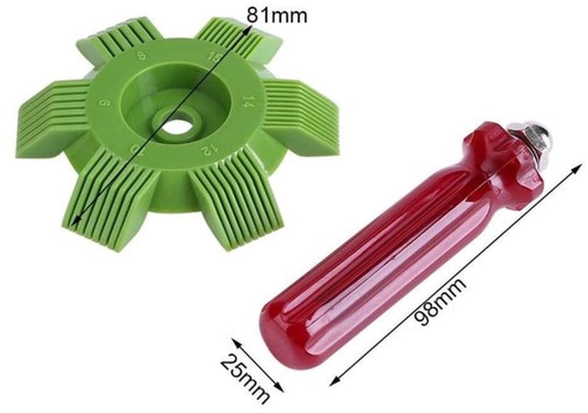 Airconditioning Tool - Vin Rechttrekker - Compact Gereedschap - Voor Condensatoren/Oliekoelers - Kunststof - Diameter 81 mm - Condensator