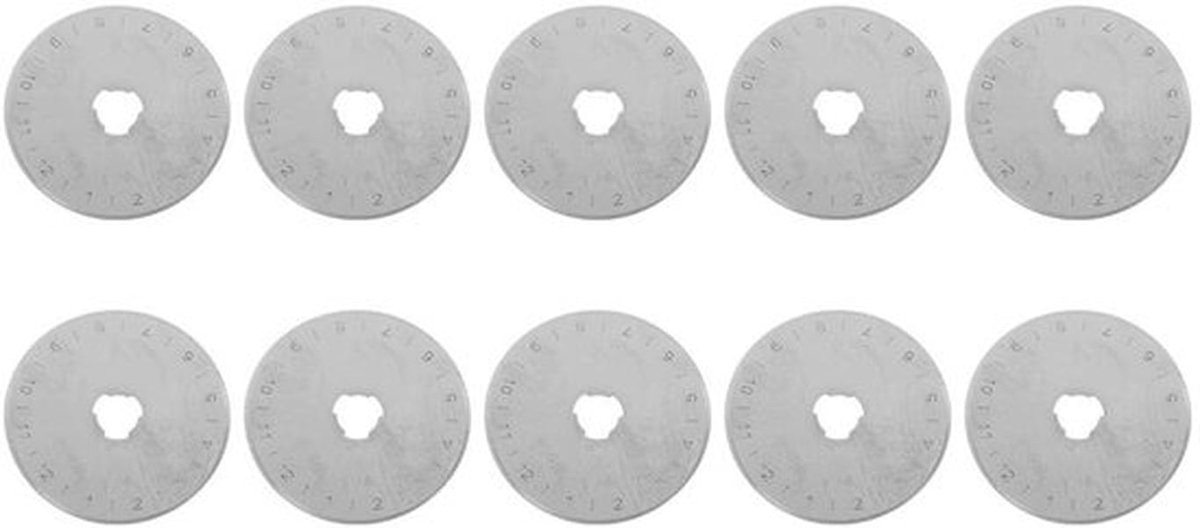 Snijmes Vervangend 10 Stuks - Roterende Messen - Gelegeerd Staal - Hoogte Snijprestaties - Voor Stof/Papier/Leer - Roterend Mes