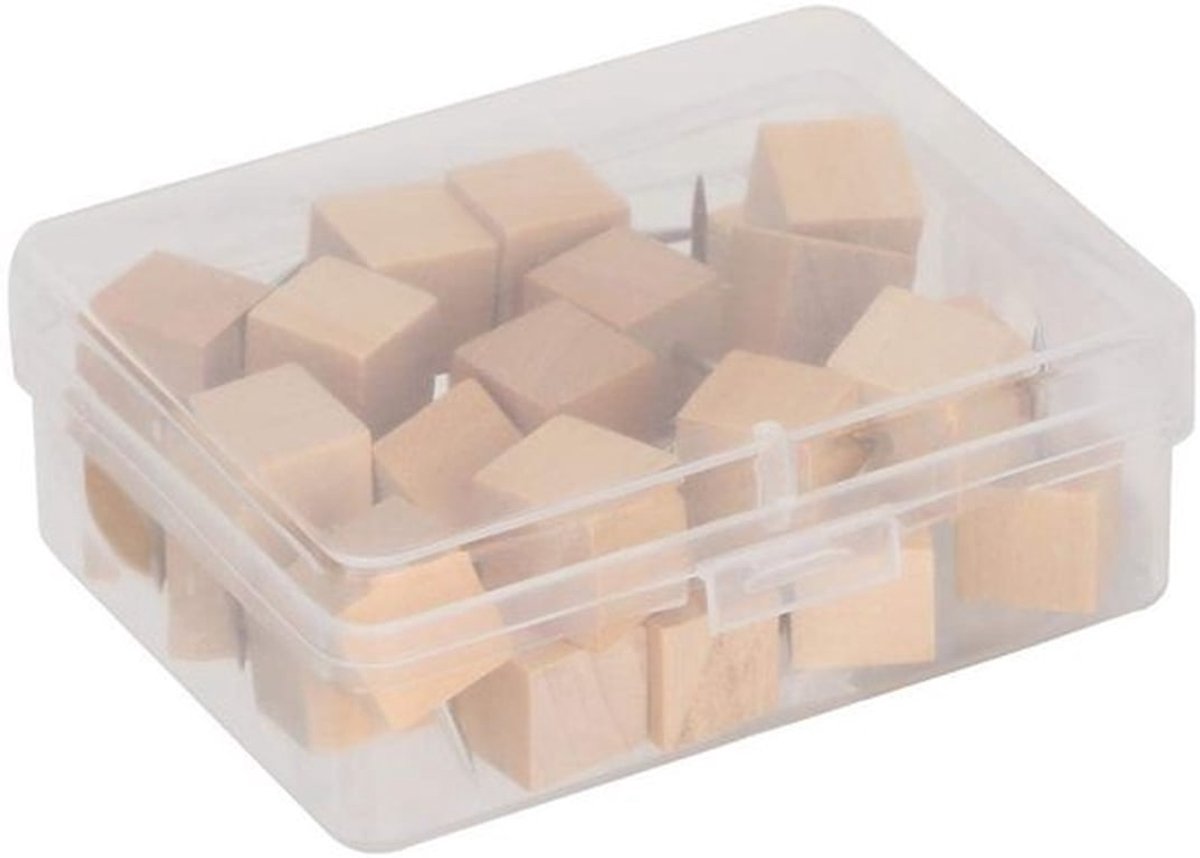 Pushpins Houten Kop - Punaises voor Prikbord - Duimspijkers - Decoratieve Punaises - 30 Stuks - Stalen Punt