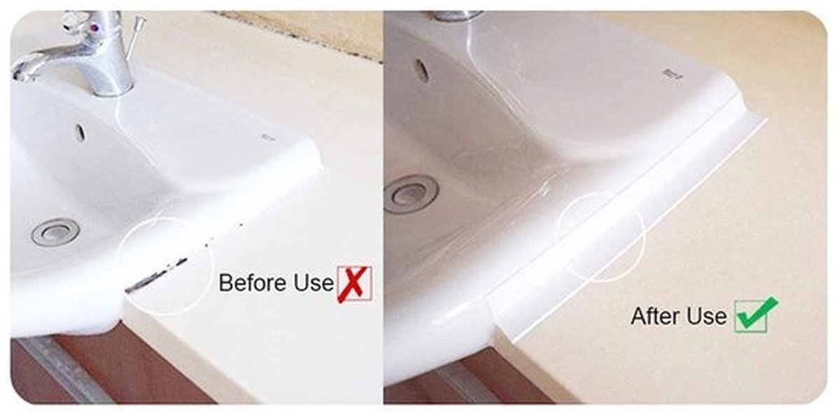 Afdichtingstape Waterdicht - Afdichtstrip Badkuip - Zelfklevende Strip - Flexibele PVC - 22 mm x 3,2 m - Voor Badkamer/Keuken