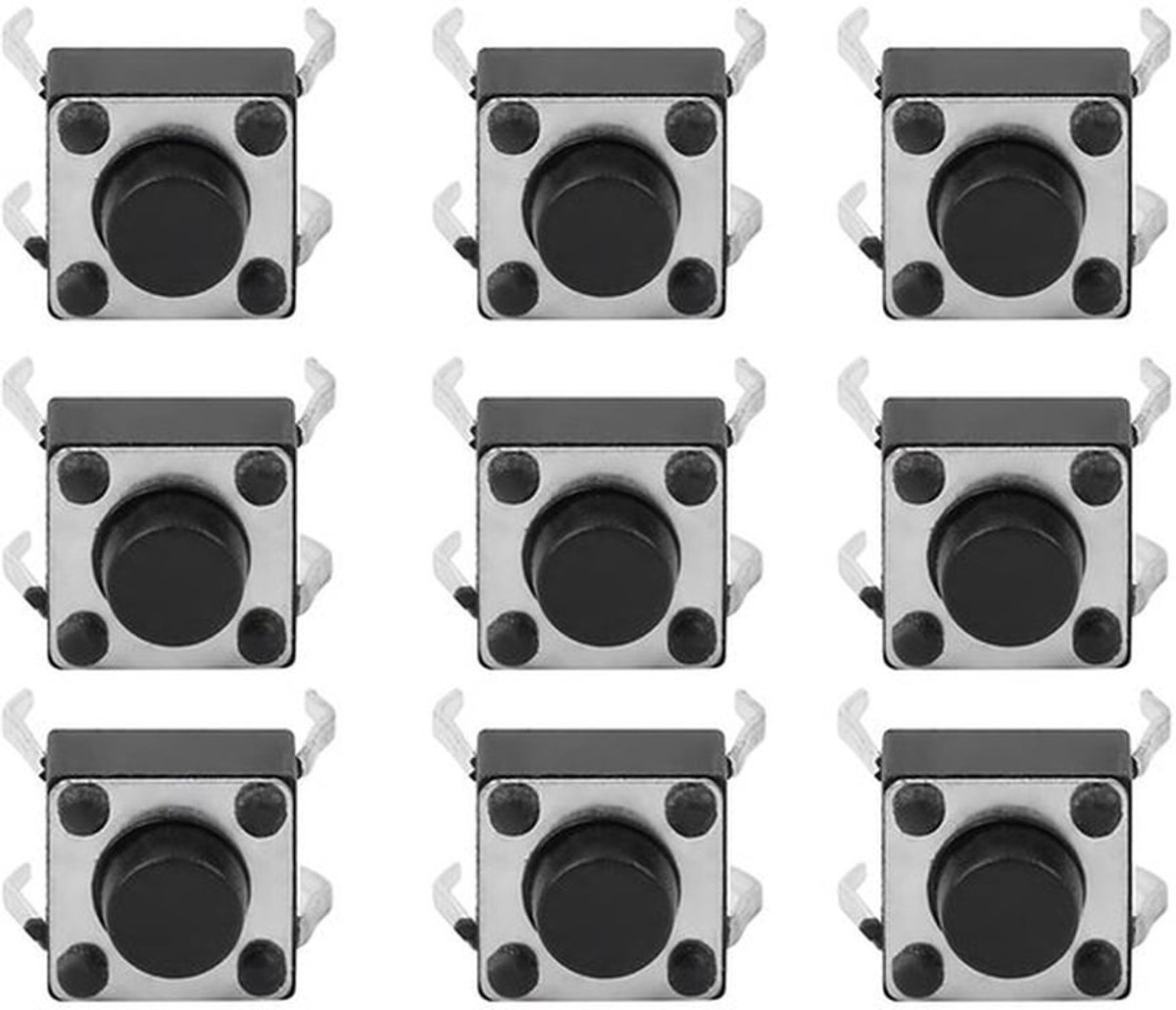 100 Stuks Mini Drukknopschakelaars voor Diverse Toepassingen