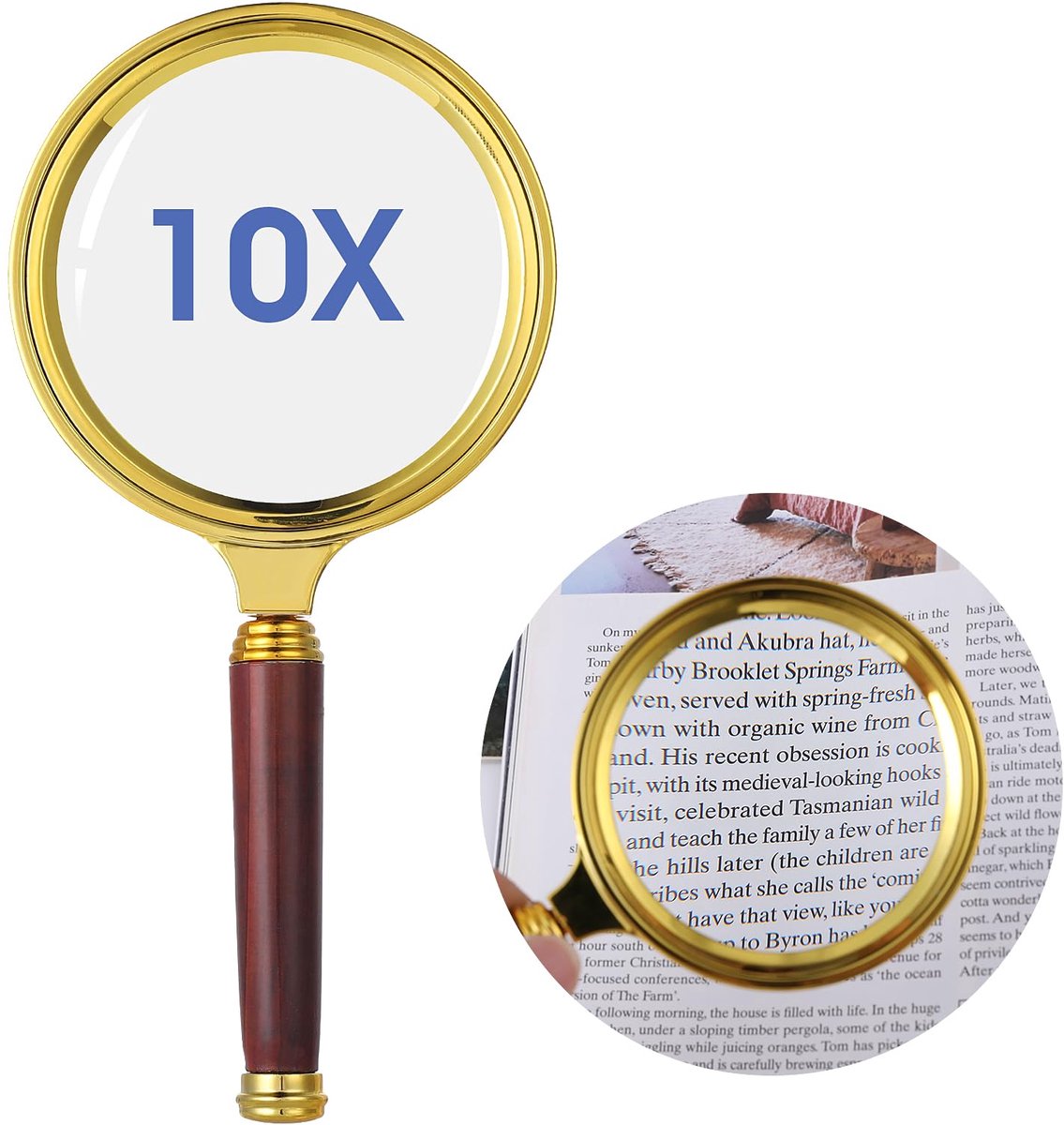Handlupe 10x vergroting voor lezen en hobby's
