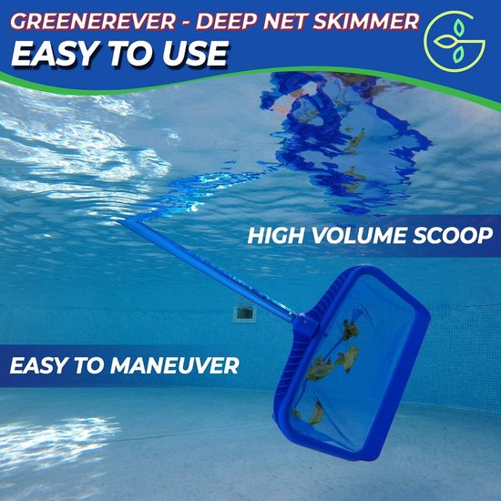 Pool Skimmer Net - Blauw - 50 cm - Heavy Duty Bladreinigingshark met Fijn Gaas - Voor Zwembaden, Hot Tubs en Vijvers — afbeelding 4