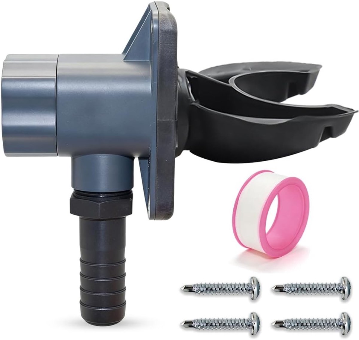 Regenwaterverzamelaar voor Regenpijpen - Grijs - Voor Pijpen van 70-110 mm - Robuust PVC en Rubber - Voor Tuin Irrigatie