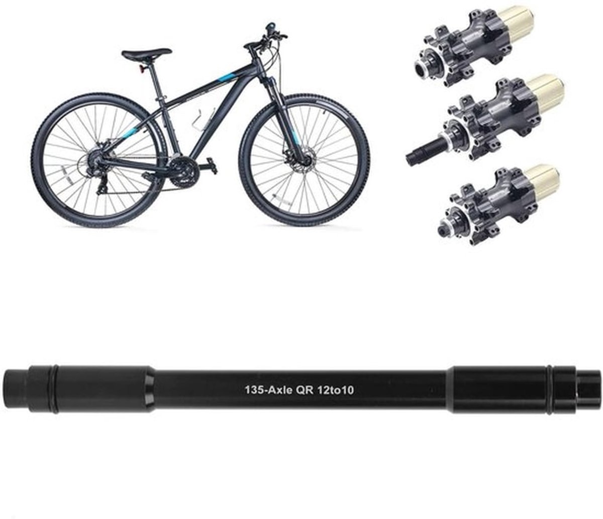 Fiets steekas naafadapter - 12 mm snelsluiting - ultra-licht aluminium - achtervork steekas - verhoogt het gewicht van de fiets niet - eenvoudig te installeren