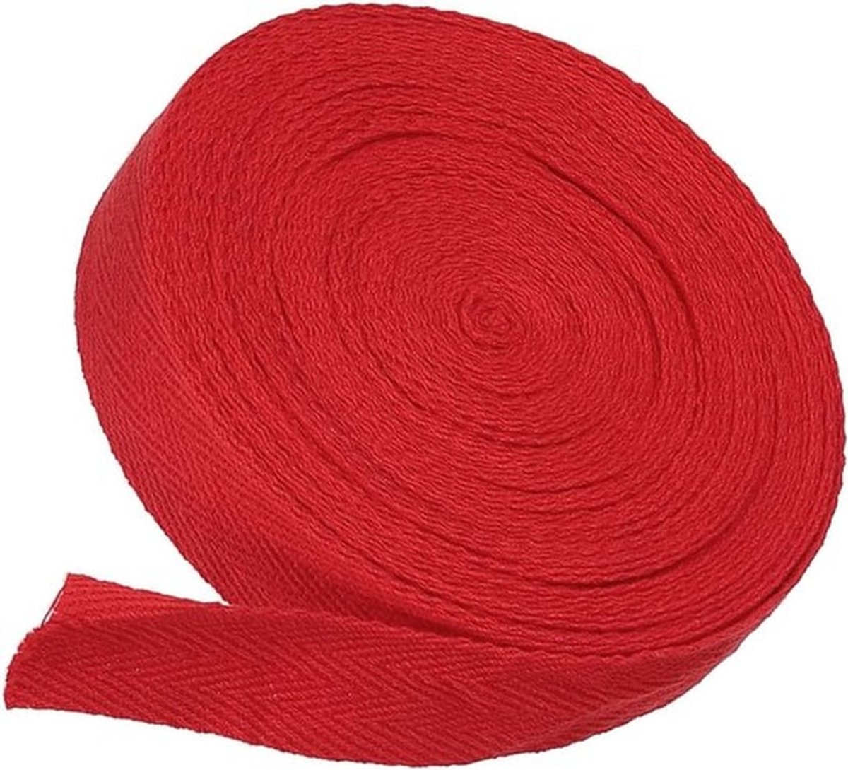 Katoenen Twill Tape 3/4 Inch - 10 Yards Herringbone Bias Binding voor Naaien, Cadeauverpakking en DIY Projecten in Rood