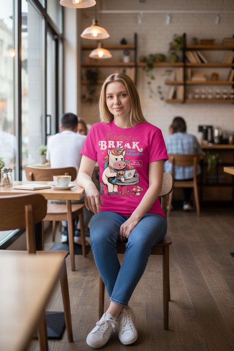 Eenhoorn Needing A Break From Reality The Coloured House T-shirt 3XL