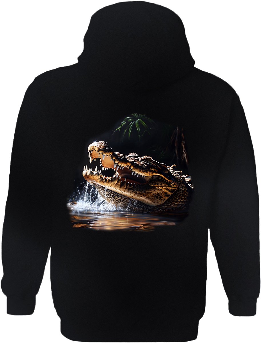 Krokodil Crocodile In Water The Coloured House Hoodie L
