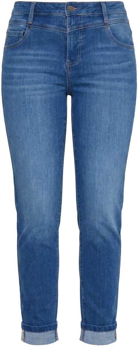 Laurasøn - Dames - Jeans met hoge taille slim - Blauw denim - Maat 50