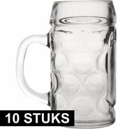Oktoberfest - 10x Bierpullen/Bierglazen van 1 liter Oktoberfest bierglazen - Bierfeest bierglas 10 stuks