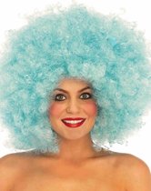 Afro 70's disco pruik - O/S - Blauw - Leg Avenue