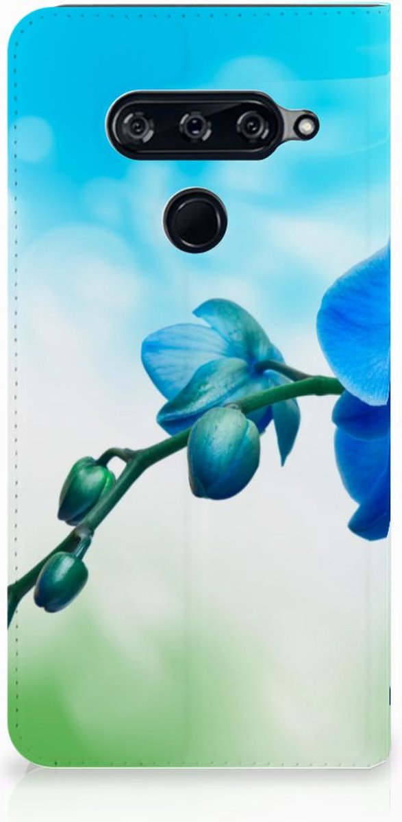 LG V40 Thinq Smart Cover Orchidee Blauw - Cadeau voor je Moeder