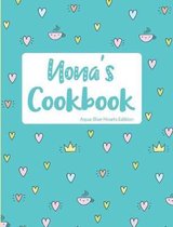Nona's Cookbook Aqua Blue Hearts Edition