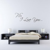 Muursticker - PS I Love You 200x42 - Zwart