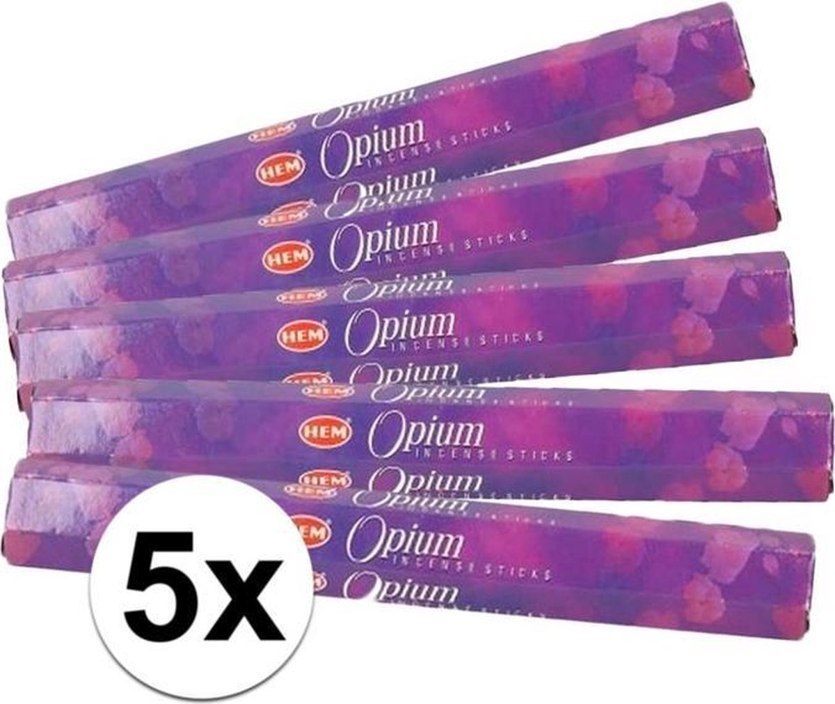 5x pakje wierook stokjes Opium - Hem