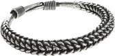 Behave - Armband - Verstelbare bangle in kabel design - Zilver kleur - 19 cm