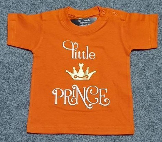 Baby shirt koningsdag met opdruk little prince maat 80 | bol.com