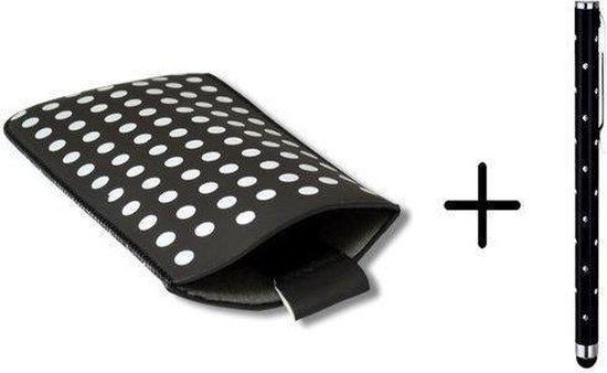 Polka Dot Hoesje voor Lg Nexus 4 met gratis Polka Dot Stylus, Zwart, merk i12Cover