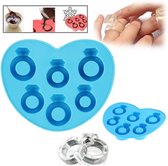 Silicone Love Ring Shape Ijsblokjes / Chocoladevorm (blauw)