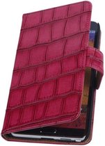 Samsung Galaxy Note 3 Neo - Croco Roze Booktype Wallet Hoesje