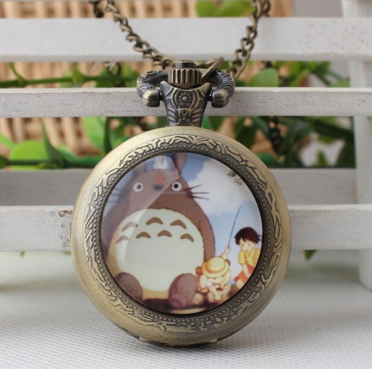 Vintage Totoro Pocket Watch Hanger ketting