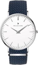 Wallace Hume Klassiek Wit - Horloge - Perlon - Donker Blauw
