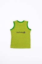 Ducksday – T-shirt – Top – Tanktop-  Unisex – Stretch – Funky green – Groen – Geel - Promo – maat 128-134 – 10 jaar