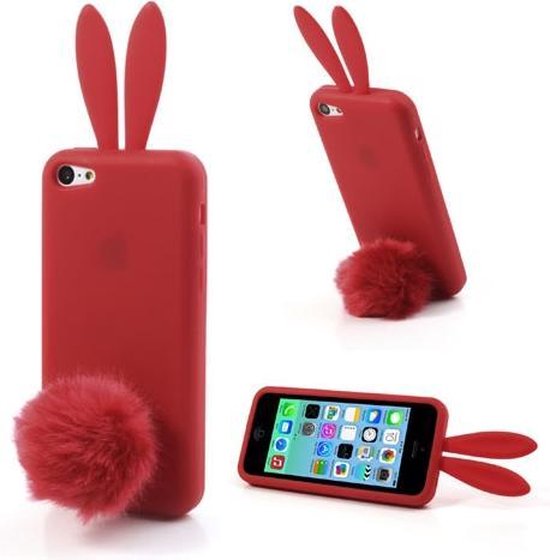 iPhone 5C Hoesje Konijn Rood (met staartje) | bol.com