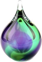 Urnencenter© Kristalglas Bubble Mini Urn Paars/Groen Transparant - Urn - Urn voor as - Urn Hond - Urn Kat - Urn Deelbewaring - Mini Urn Glas - Kunstobject