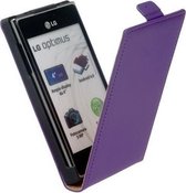 HC Leder Flip Telefoonhoesje - LG Optimus L9 Lila/Paars