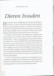 Hoofdstuk titel 'Dieren houden' met sierlijke tekst.