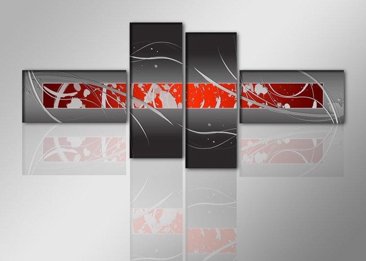 Abstract 'Rebecca' - Canvas Schilderij Vierluik 195 x 80 cm
