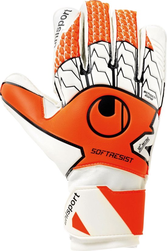 uhlsport Soft Resist voetbal keepershandschoenen voetbalhandschoenen handschoenen - Keepershandschoenen Voetbal Unisex Volwassenen en Kinderen speciaal voor kunstgras en harde vloeren