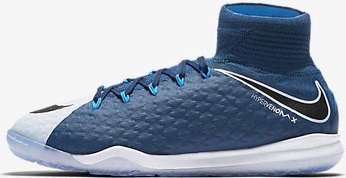 Nike Zaalvoetbalschoenen met sok Hypervenom X - blauw/wit - maat 36,5 |  bol.com