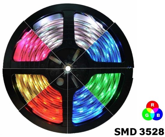 4 Meter - RGB IP20 LED Strip SMD3528 60led p/m - (geen adapter en remote/controller inbegrepen)
