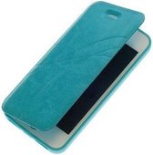 Turquoise TPU Book Case Flip Cover Hoesje Lijn Motief Samsung Galaxy Note 3 N9000