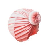 Haarband-mutsje-baby-tulband-Pink- Velvet-Roze