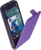LELYCASE Flip Case Lederen Hoesje HTC Desire 500 Lila