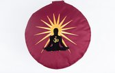 Om Namaste Symbolic Meditatiekussen Zitkussen - Rond - Yoga Rood