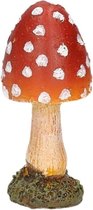 Decoratie paddenstoel vliegenzwam 8 cm
