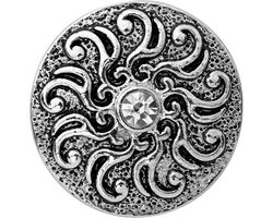 Quiges - Dames Click Button Drukknoop 18mm Zon Symbool - EBCM340