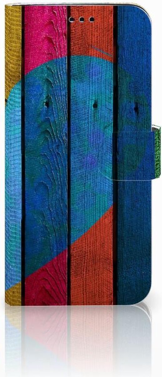 Samsung Galaxy S9 Plus Book Style Case Wood Heart - Cadeau voor je Vriend