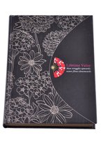 Notitieboekje met bloemen – Crème/Zwart