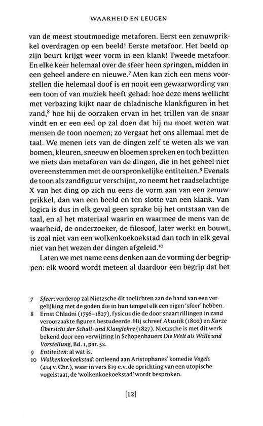 Pagina uit een boek met Nederlandse tekst, 'Waarheid en leugen'.