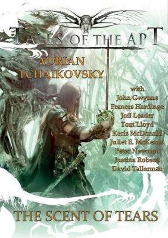 Boekomslag "Tales of the Apt - The Scent of Tears" van Adrian Tchaikovsky, met een krijger in harnas.