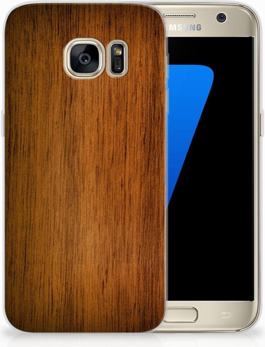 Samsung Galaxy S7 Bumper Hoesje Donker Hout