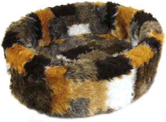 Petcomfort Hondenmand/Kattenmand – Lapjesprint – Multicolor – 56 x 40 x 13 cm
